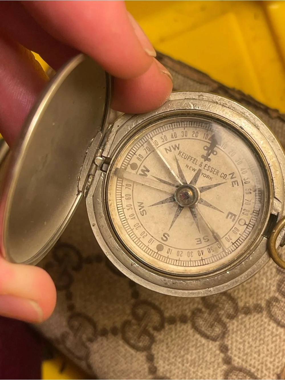 Keuffel & Esser Silver Pocket Compass - Classic Men’s Accessory